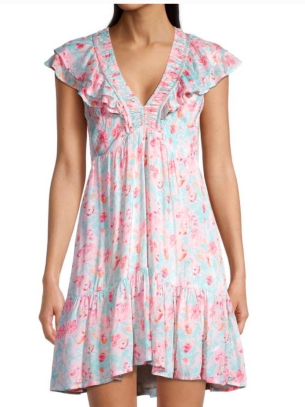 Roller Rabbit Amandine Ondika Floral Minidress